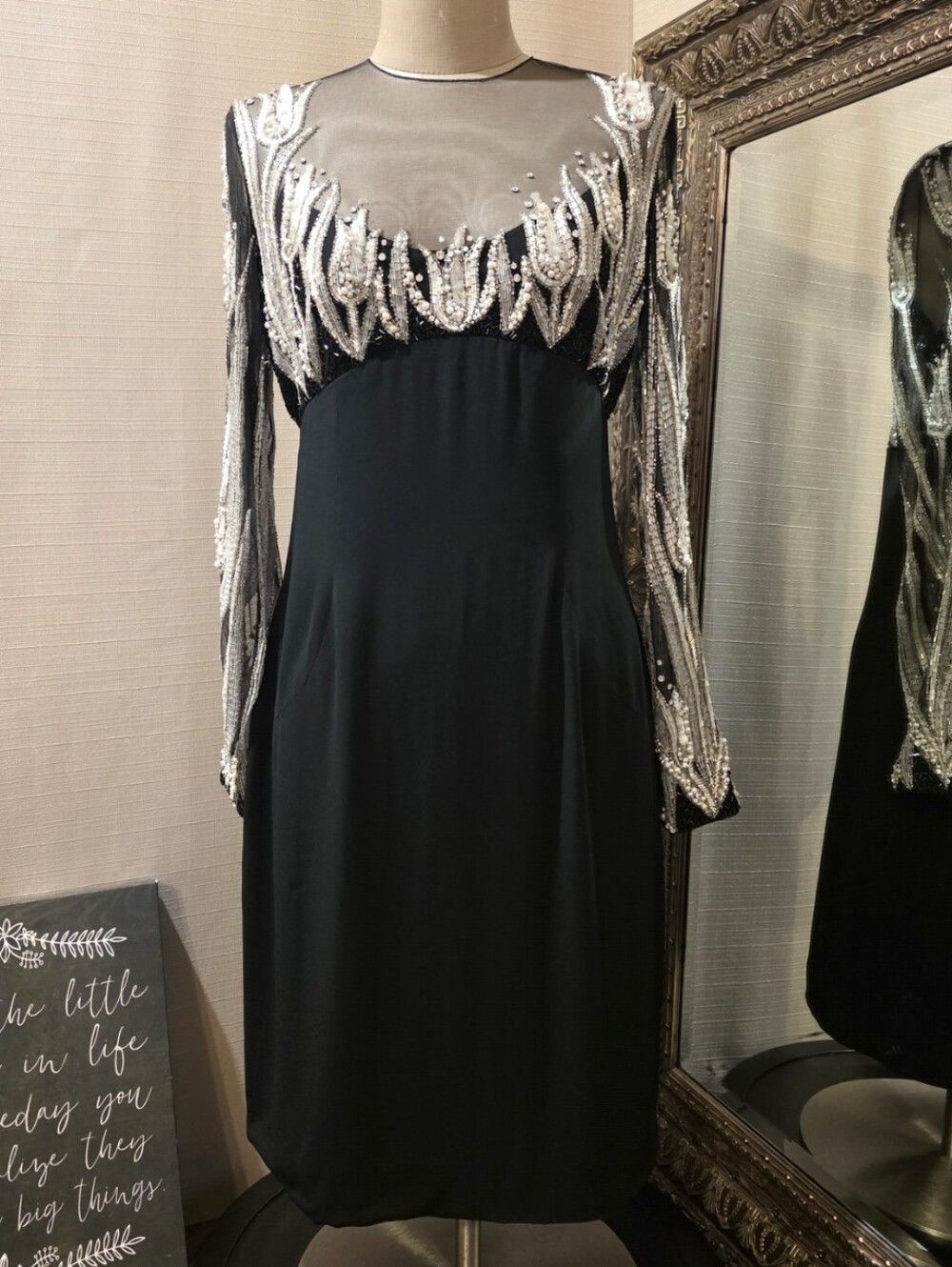 Bob Mackie Vintage (80's) Black Cocktail Dress w/ Elaborate Beadwork.  Size 8